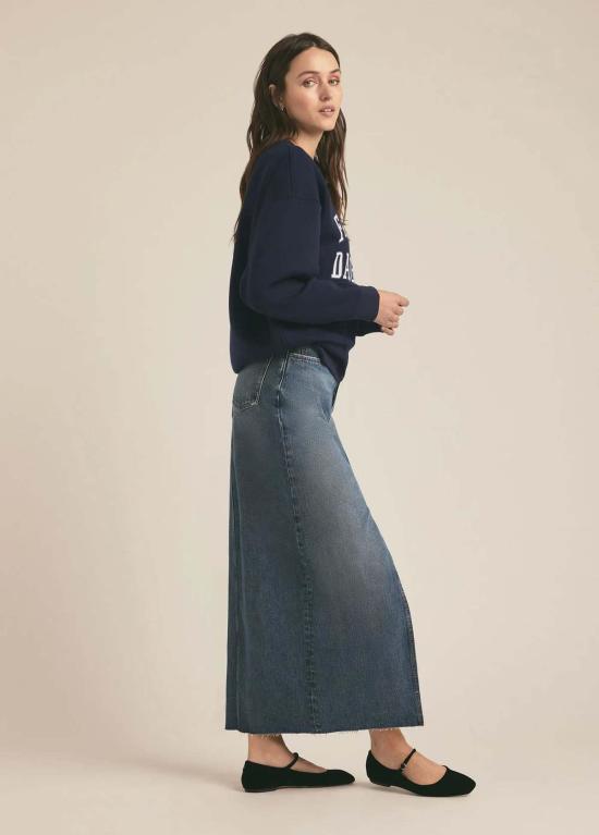  페이보릿 도우터 스웨터 Favorite Daughter 대학용 스웨트셔츠 네이비 - FAVORITE DAUGHTER