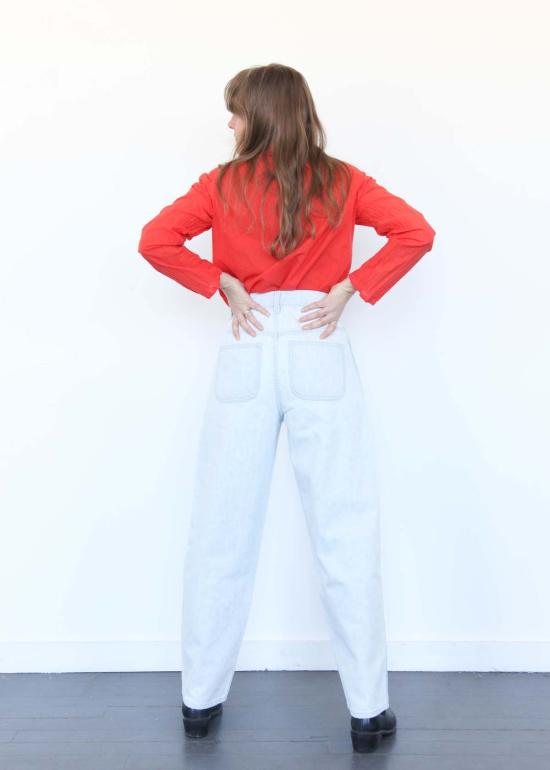  제시 캄 데님 팬츠 제시 캠 캘리포니아 와이드 진 페일 블루 - JESSE KAMM