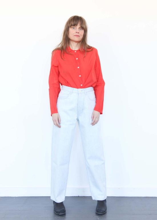  제시 캄 데님 팬츠 제시 캠 캘리포니아 와이드 진 페일 블루