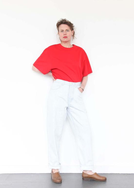  제시 캄 데님 팬츠 제시 캠 캘리포니아 와이드 진 페일 블루 - JESSE KAMM