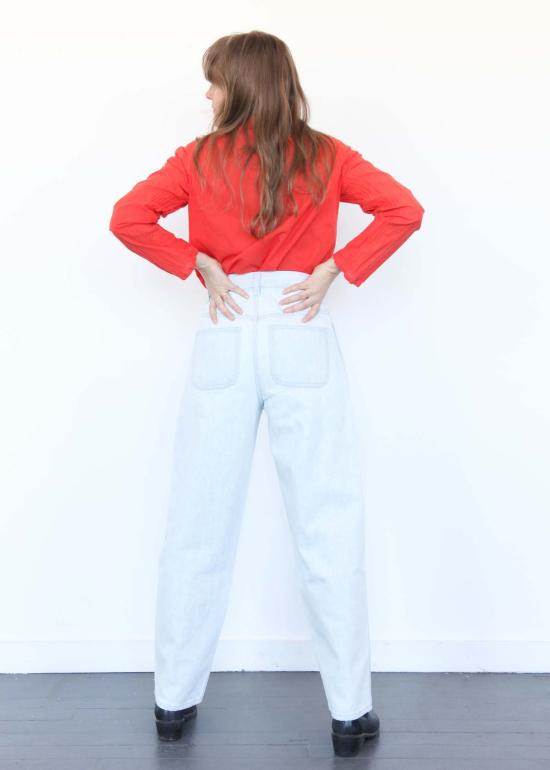  제시 캄 데님 팬츠 제시 캠 캘리포니아 와이드 진 페일 블루 - JESSE KAMM