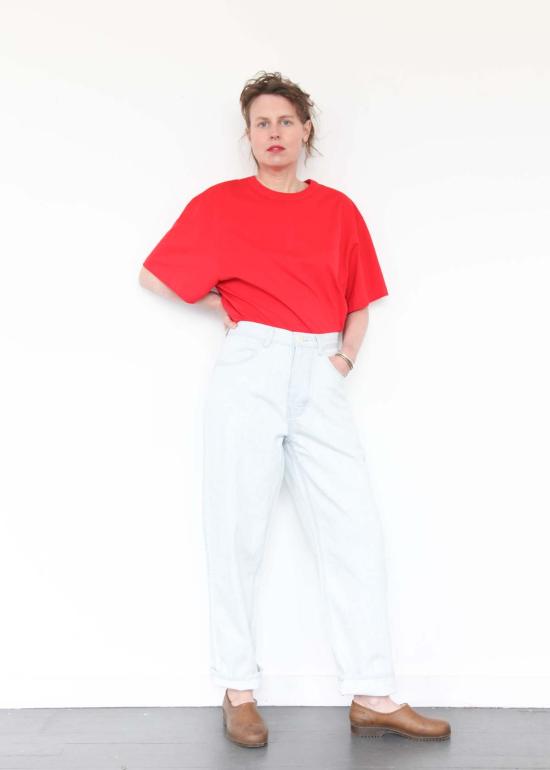  제시 캄 데님 팬츠 제시 캠 캘리포니아 와이드 진 페일 블루 - JESSE KAMM