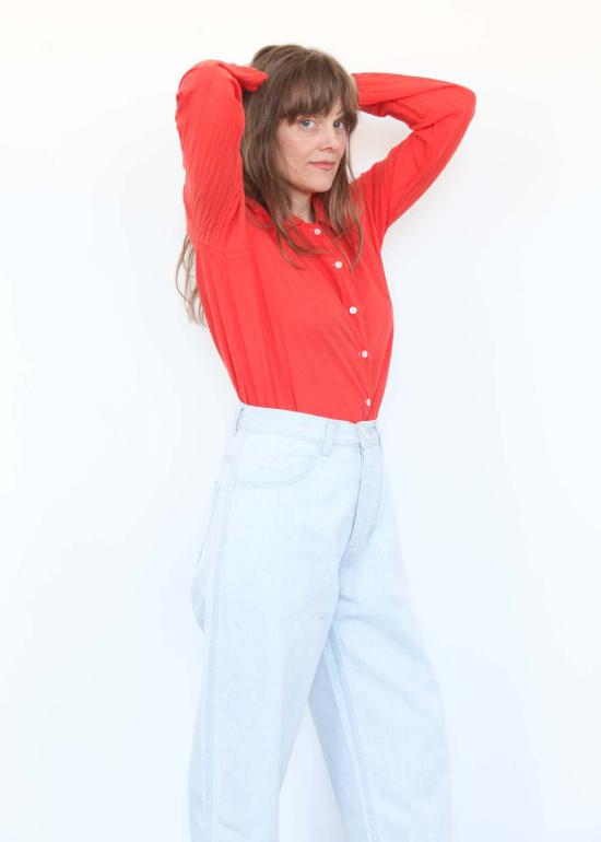  제시 캄 데님 팬츠 제시 캠 캘리포니아 와이드 진 페일 블루 - JESSE KAMM