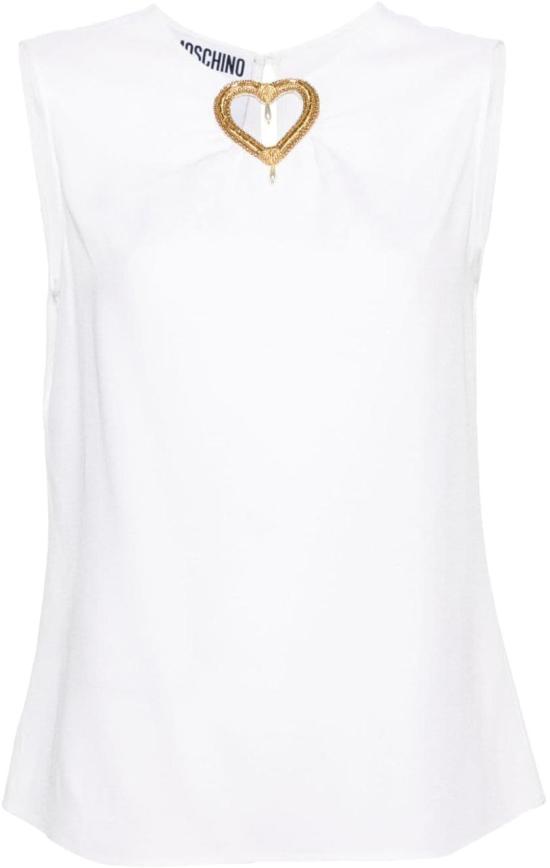  모스키노 민소매 티셔츠 A080704338001 WHITE