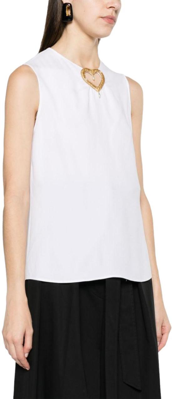  모스키노 민소매 티셔츠 A080704338001 WHITE - MOSCHINO