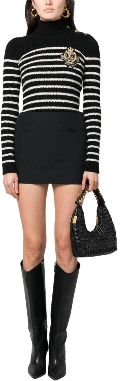  발망 터틀넥 BF1KF01284KEECJ BLACK - BALMAIN