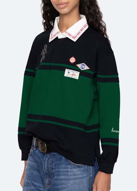  씨뉴욕 폴로 티셔츠 Sea Ny Carolyn L/S 럭비 셔츠 멀티 - SEA NY