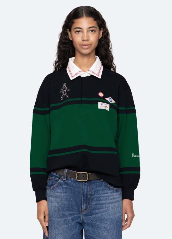  씨뉴욕 폴로 티셔츠 Sea Ny Carolyn L/S 럭비 셔츠 멀티 - SEA NY