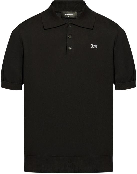 24FW 디스퀘어드2 폴로 티셔츠 S74HA1452D13018900 BLACK