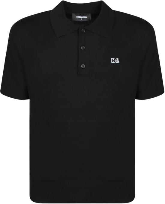 24FW 디스퀘어드2 폴로 티셔츠 S74HA1452D13018900 BLACK - DSQUARED2