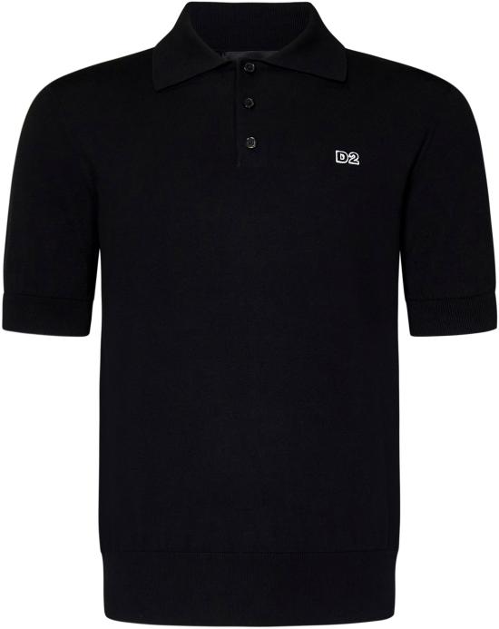 24FW 디스퀘어드2 폴로 티셔츠 S74HA1452D13018900 BLACK - DSQUARED2