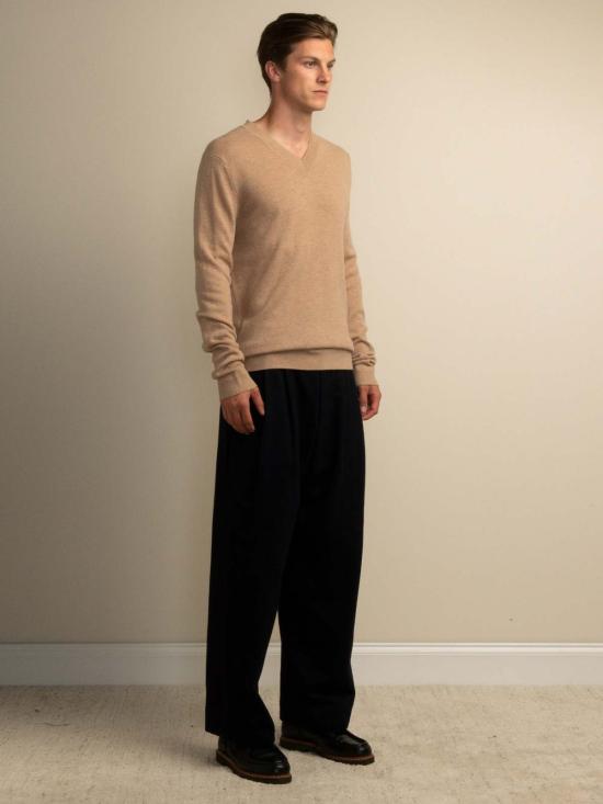  PURECASHMERE NYC 스웨터 퓨어캐시미어 NYC V넥  캐멀 - OTHER BRANDS