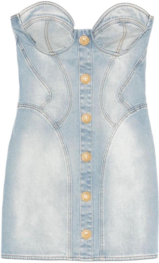 25SS 발망 미디 원피스 EF1R1315DF236FC BLUE