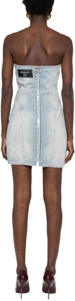25SS 발망 미디 원피스 EF1R1315DF236FC BLUE - BALMAIN