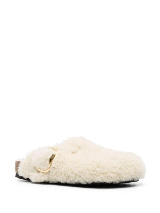 25FW 버켄스탁 BOSTON 보스톤 빅버클 테디 시어링 뮬 1025664EGGSHELL White - BIRKENSTOCK