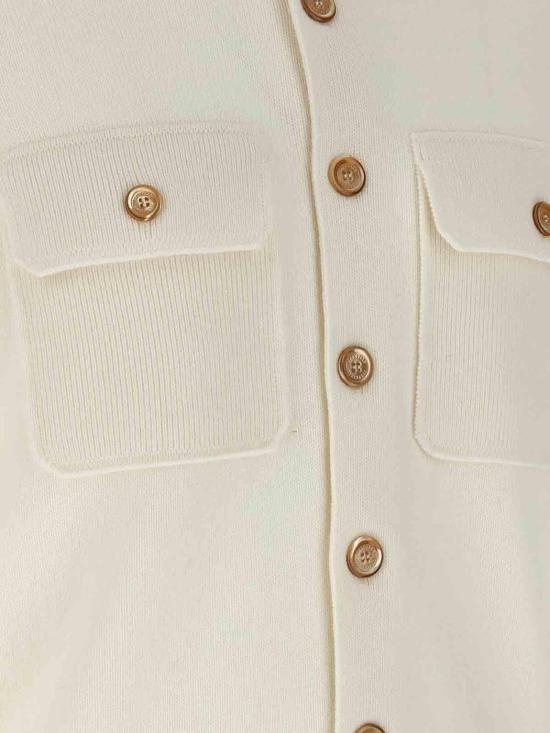 25FW 브루넬로 쿠치넬리 캐시미어 셔츠 스타일 카디건 M22703806CO312 White - BRUNELLO CUCINELLI