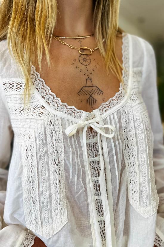  프리피플 블라우스 롱슬리브 에버모어 탑 - FREE PEOPLE