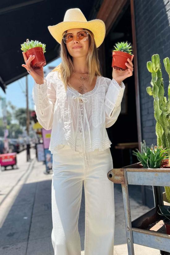  프리피플 블라우스 롱슬리브 에버모어 탑 - FREE PEOPLE