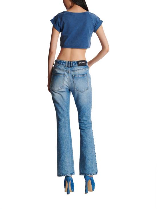 25SS 발망 스트레이트 팬츠 EF1MJ130DF246FF BLUE - BALMAIN