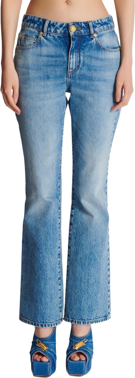  발망 데님 팬츠 EF1MJ130DF246FF BLUE - BALMAIN