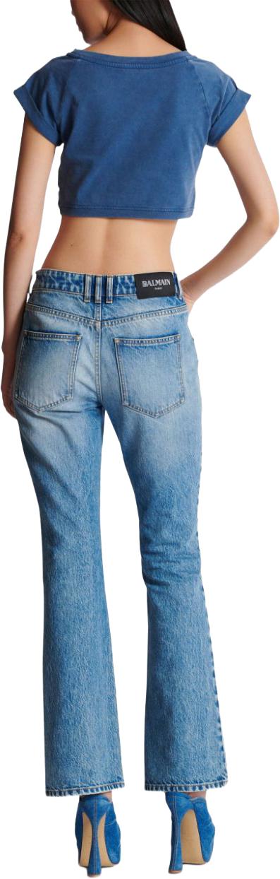  발망 데님 팬츠 EF1MJ130DF246FF BLUE - BALMAIN