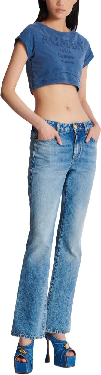  발망 데님 팬츠 EF1MJ130DF246FF BLUE - BALMAIN