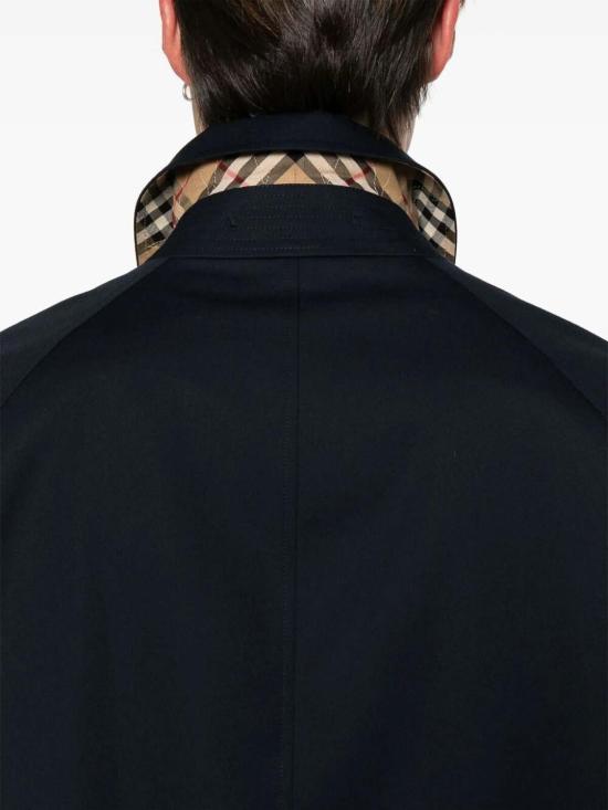  버버리 미드 렝스 캠던 헤리티지 카 코트 8079395 Blue - BURBERRY