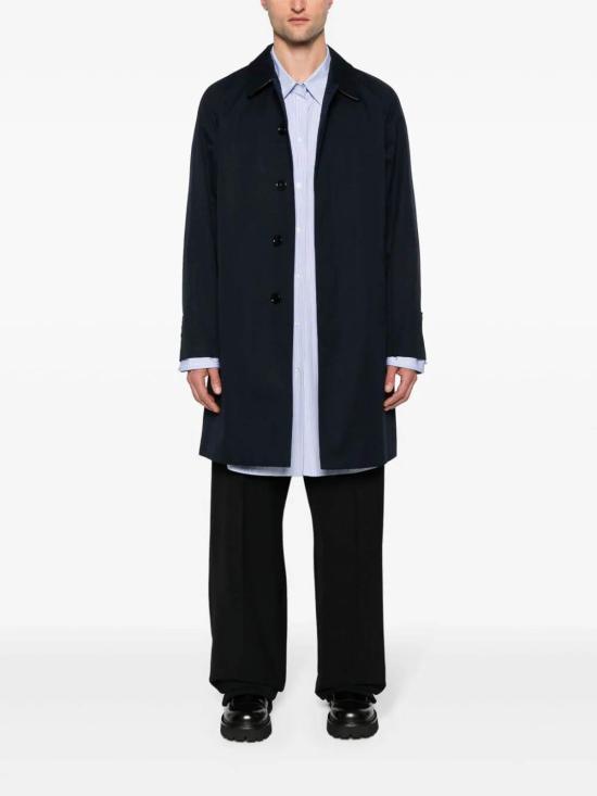  버버리 미드 렝스 캠던 헤리티지 카 코트 8079395 Blue - BURBERRY