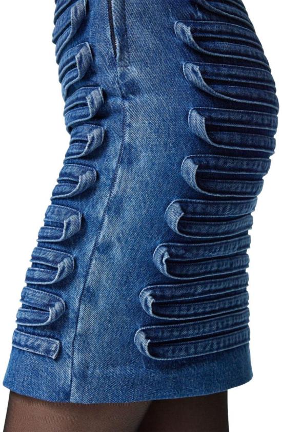 25SS 베르사체 미디 스커트 10180461A133461D800 BLUE - VERSACE