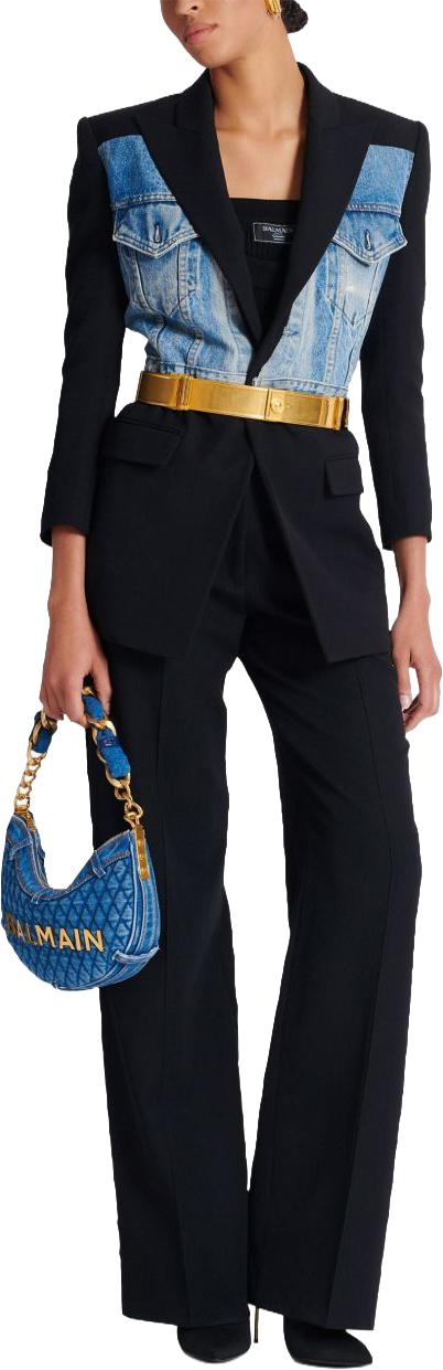  발망 팬츠 EF0PO160WC09OPA BLACK - BALMAIN