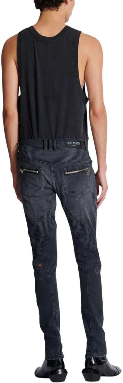  발망 데님 팬츠 DH1MG110DE680PC BLACK - BALMAIN