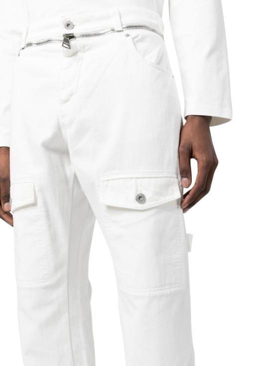  발망 데님 팬츠 AH0MI045DB690FA WHITE - BALMAIN