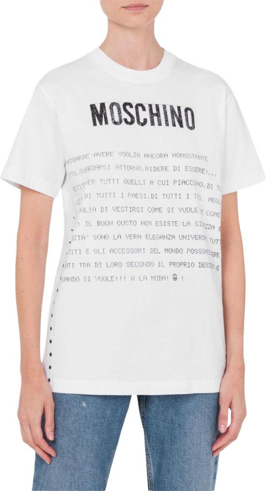  모스키노 반팔 티셔츠 J070105411001 WHITE - MOSCHINO