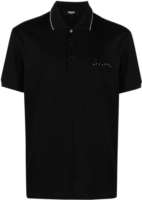 24FW 베르사체 폴로 티셔츠 10139101A098391B000 BLACK