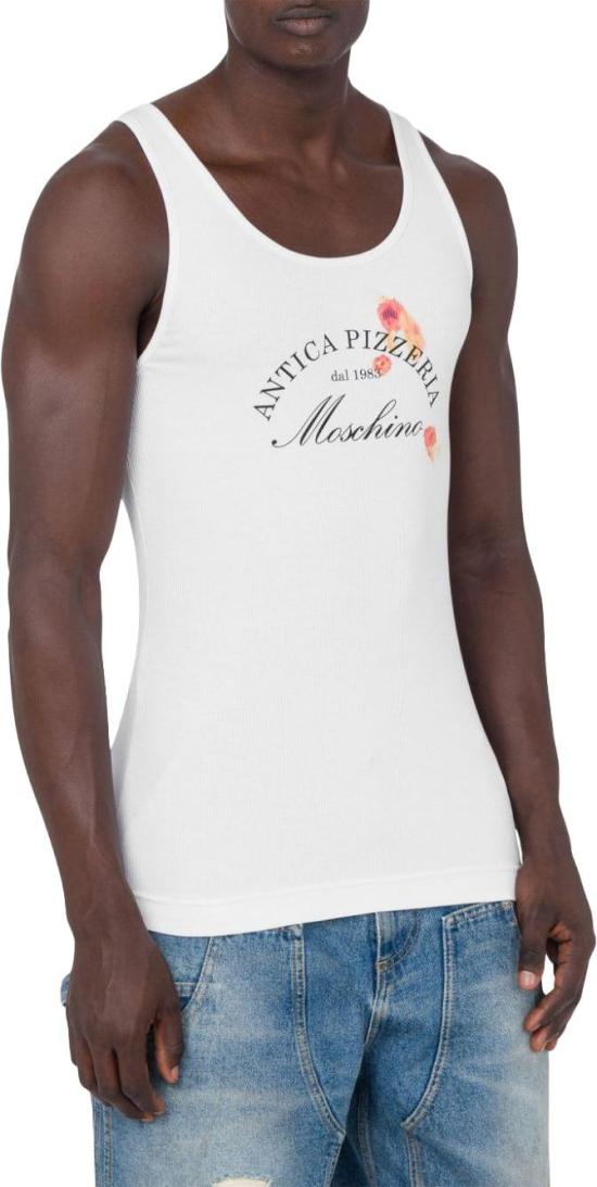  모스키노 민소매 티셔츠 A890702451001 WHITE - MOSCHINO