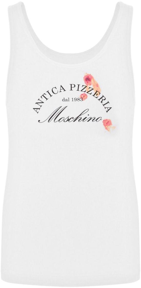 25SS 모스키노 민소매 티셔츠 A890702451001 WHITE