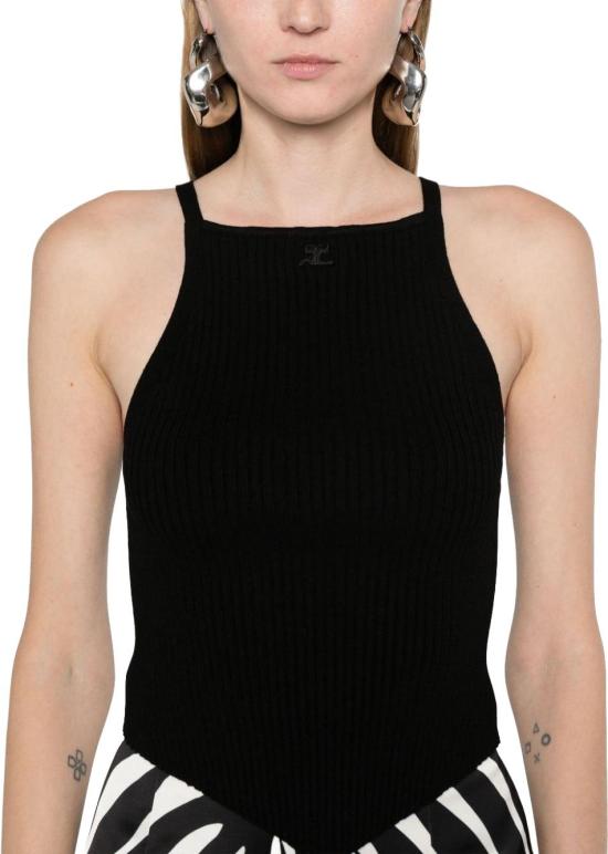  쿠레쥬 포인티 립 니트 탱크탑 VESMTO042FI00019999 BLACK - COURREGES