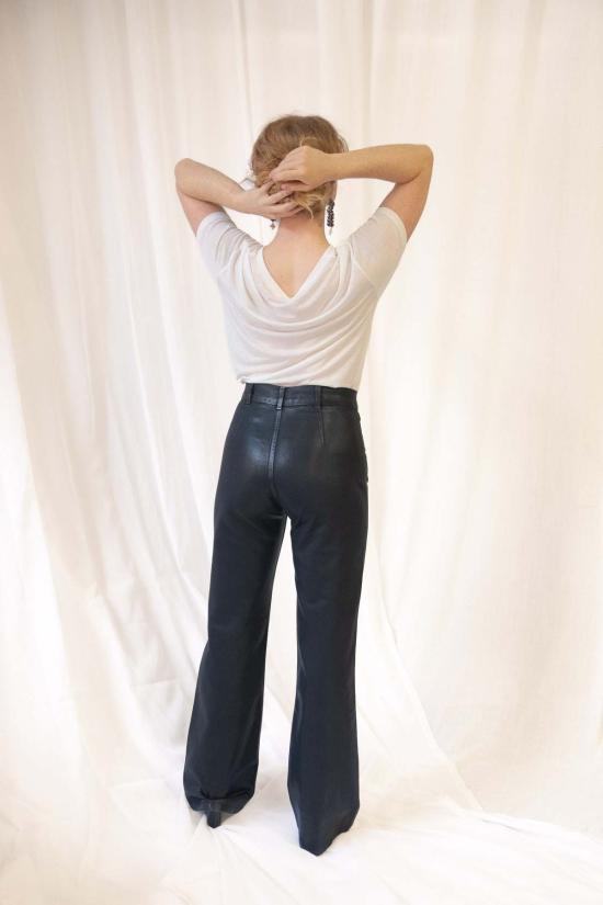  제시 캄 스트레이트 팬츠 레 듀 팬츠 블랙 래커 - JESSE KAMM