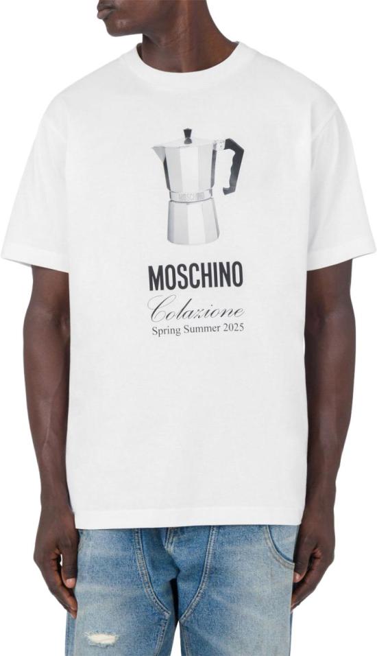  모스키노 반팔 티셔츠 A070602411001 WHITE - MOSCHINO