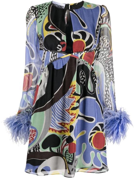  모스키노 미디 원피스 A044605532555 BLACK