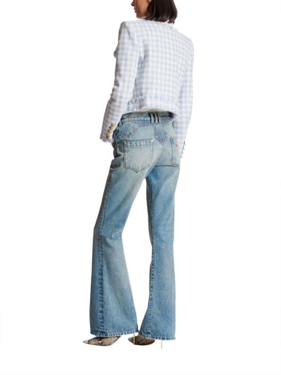  발망 스트레이트 팬츠 CF1MJ120DE046FF BLUE - BALMAIN