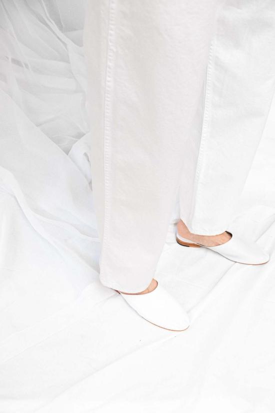  제시 캄 데님 팬츠 제시 캠 캘리포니아 와이드 팬츠 솔트 화이트 - JESSE KAMM