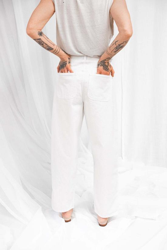  제시 캄 데님 팬츠 제시 캠 캘리포니아 와이드 팬츠 솔트 화이트 - JESSE KAMM