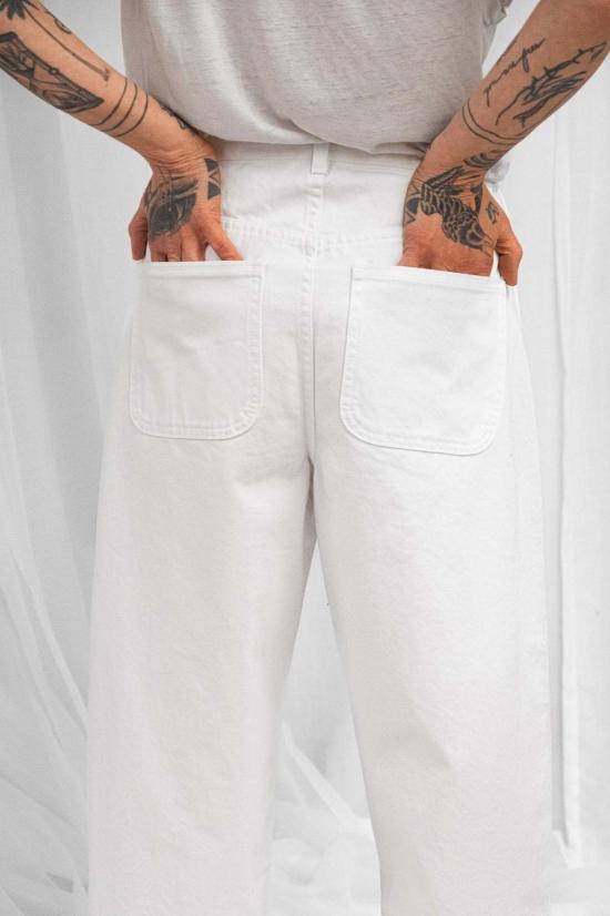  제시 캄 데님 팬츠 제시 캠 캘리포니아 와이드 팬츠 솔트 화이트 - JESSE KAMM