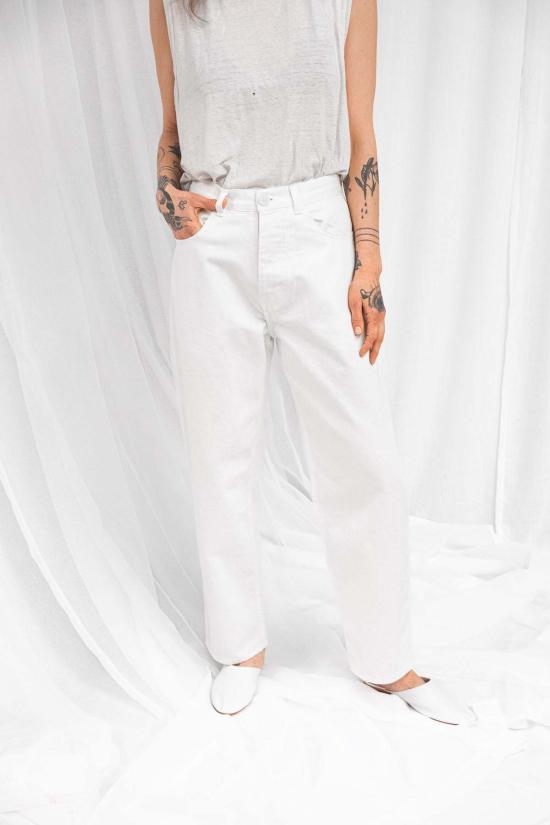  제시 캄 데님 팬츠 제시 캠 캘리포니아 와이드 팬츠 솔트 화이트