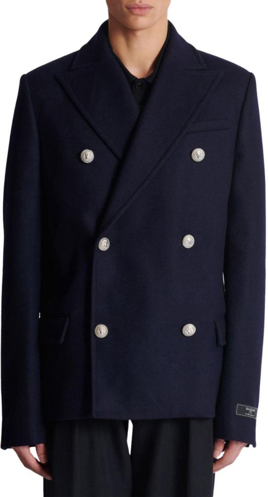 24FW 발망 코트 DH0UC150WC686UC BLUE - BALMAIN