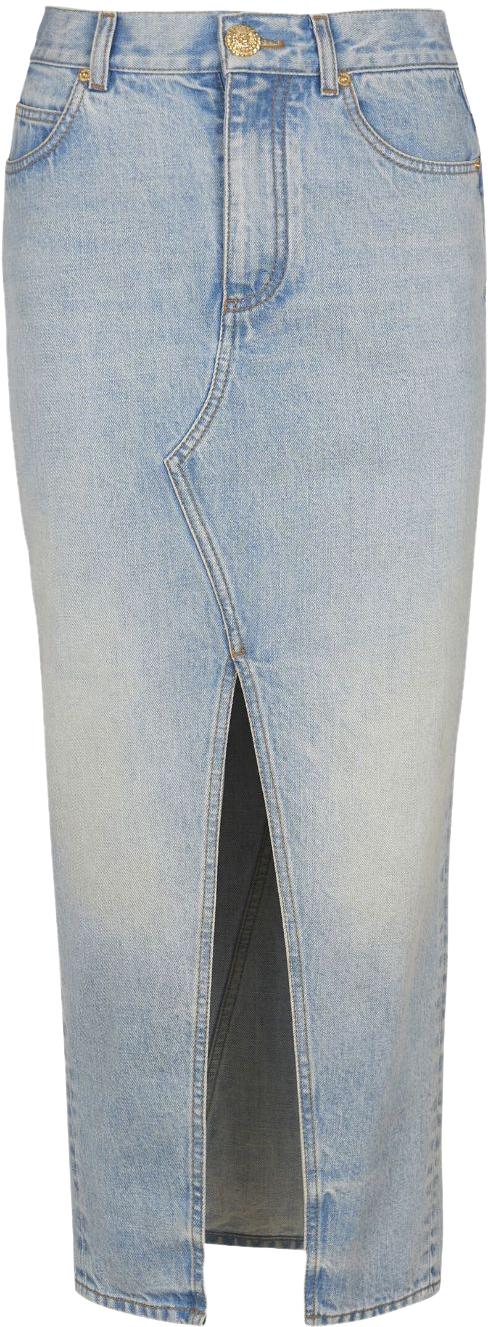 25SS 발망 미디 스커트 EF1LD460DF236FC BLUE