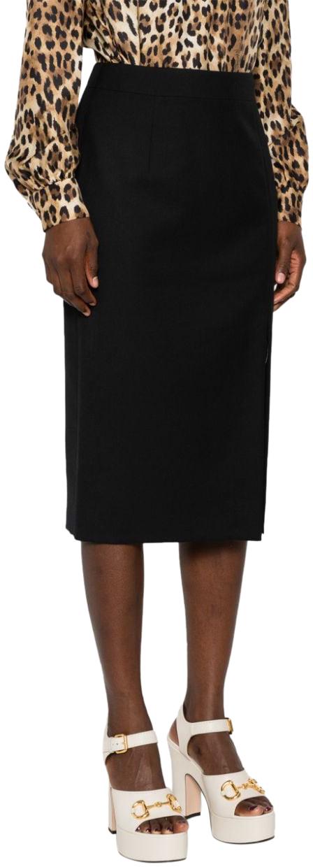 24FW 모스키노 미디 스커트 A011155190555 BLACK - MOSCHINO