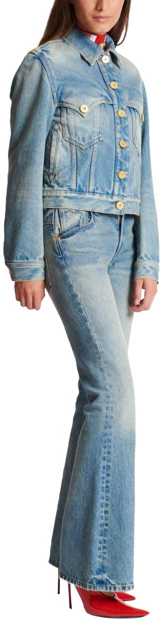  발망 코트 CF1TC130DE046FF BLUE - BALMAIN