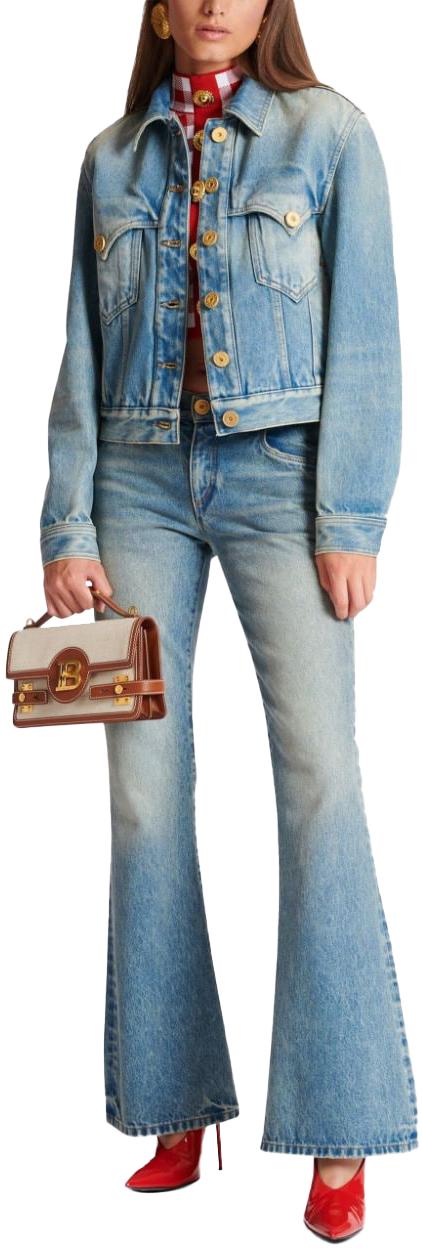  발망 코트 CF1TC130DE046FF BLUE - BALMAIN